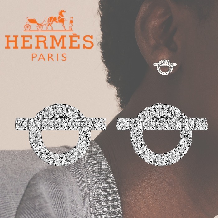HERMES エルメス《Finesse》ホワイトゴールド ダイヤ ピアス