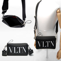 VALENTINO VLTN Unisex Calfskin Blended Fabrics Street Style Crossbody Bag