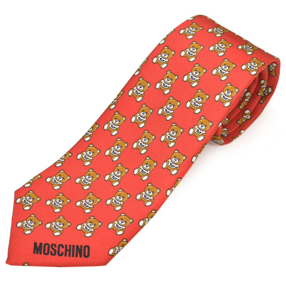 MOSCHINO モスキーノ テディベア シルクネクタイemo21s019