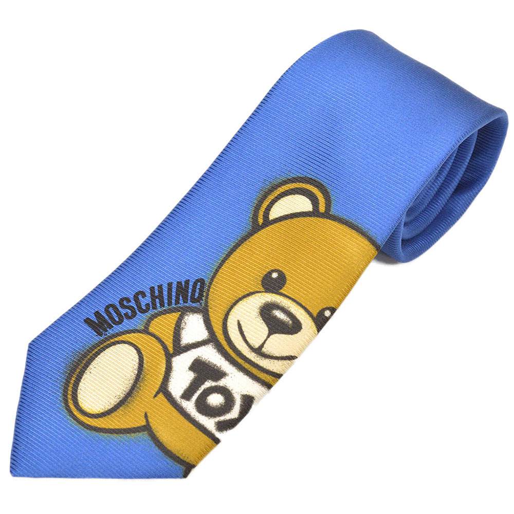 MOSCHINO モスキーノ テディベア シルクネクタイemo21s029
