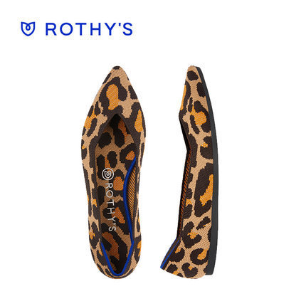 【新品、本物、当店在庫だから安心】 ROTHYS豹柄ポインテッドトゥVカットフラットシューズ。 フラットシューズ 【新品、本物、当店在庫だから安心】 ROTHYS豹柄ポインテッドトゥVカットフラットシューズ。 フラットシューズ