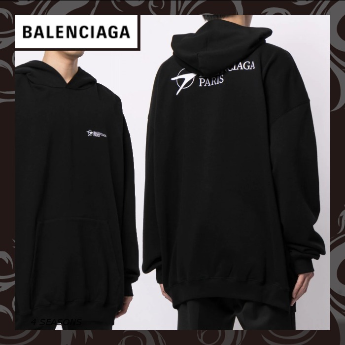 早期完売★BALENCIAGA MEN'S CORPORATE フーディー IN ブラック