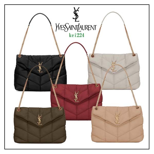 Saint Laurent★ルル パファー ミディアム/ラムスキン ショルダーバッグ・ポシェット Saint Laurent★ルル パファー ミディアム/ラムスキン ショルダーバッグ・ポシェット