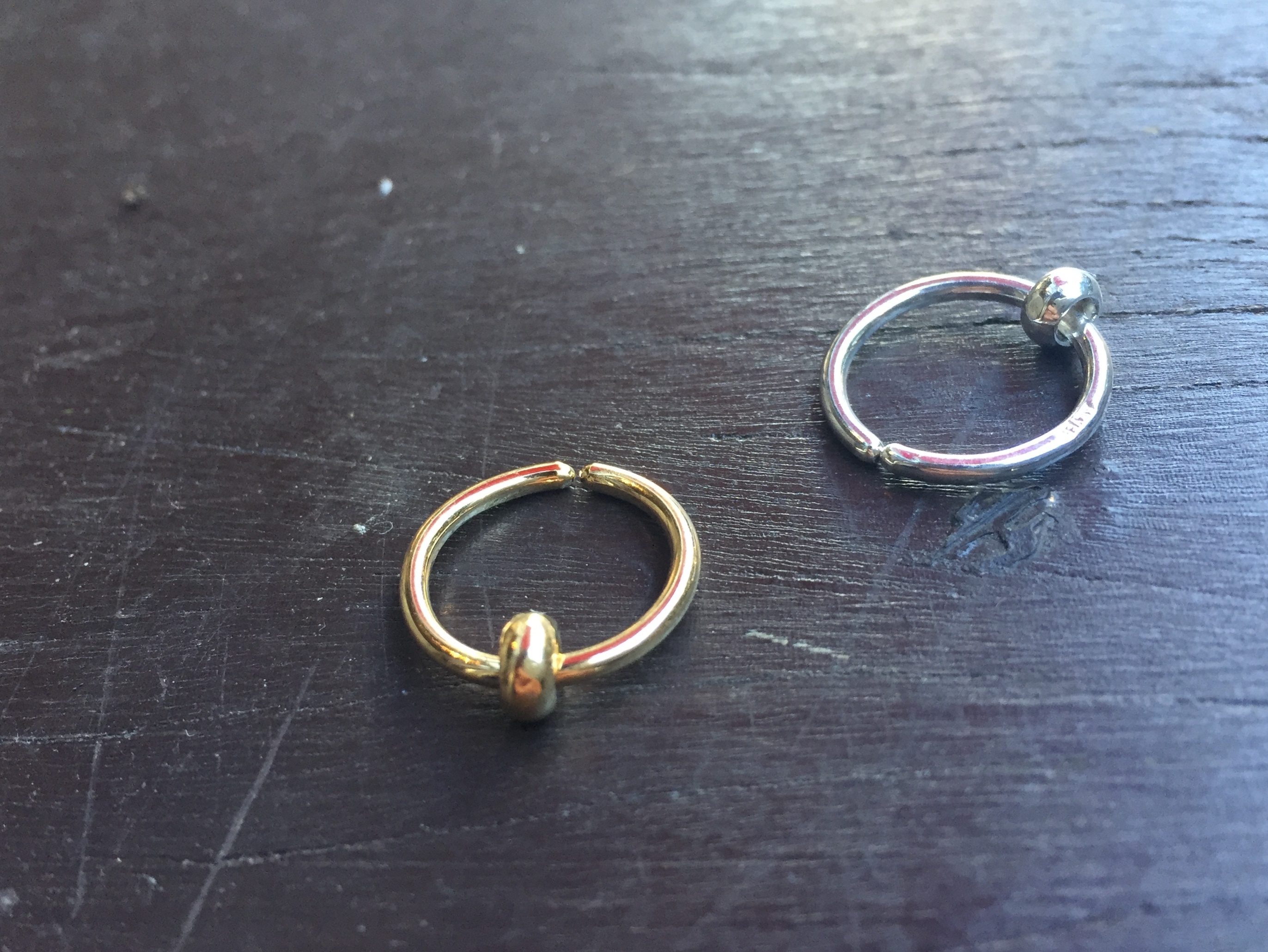 アクセサリーその他 Dangle Sterling Silver925 / 18K Gold Bead Nose Piercing(10)