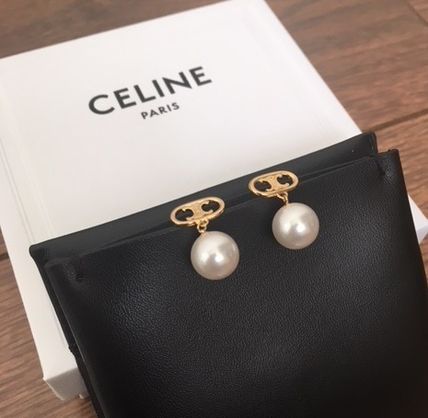 CELINE Earrings Brass Elegant Style Earrings