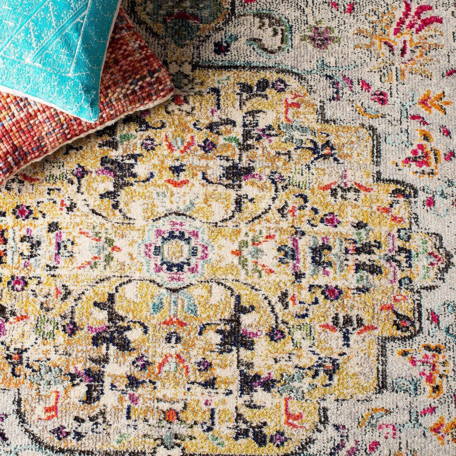 SAFAVIEH ラグ・カーペット ボーホーシック玄関マットサイズラグ66×122㎝(2’2×4’)(16)