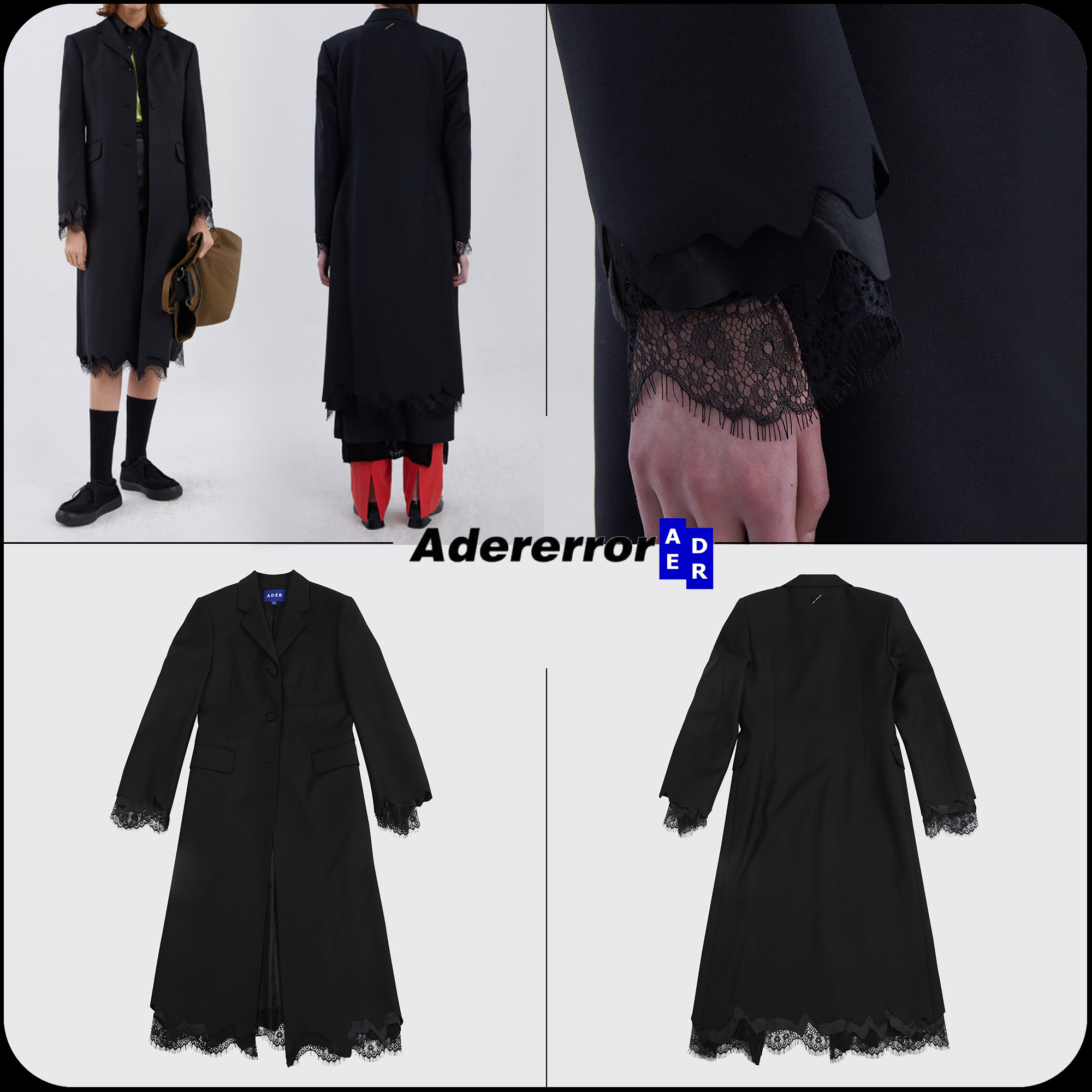 【 ADERERROR 】★韓国大人気★Lace cinder coat フリースジャケット 【 ADERERROR 】★韓国大人気★Lace cinder coat フリースジャケット