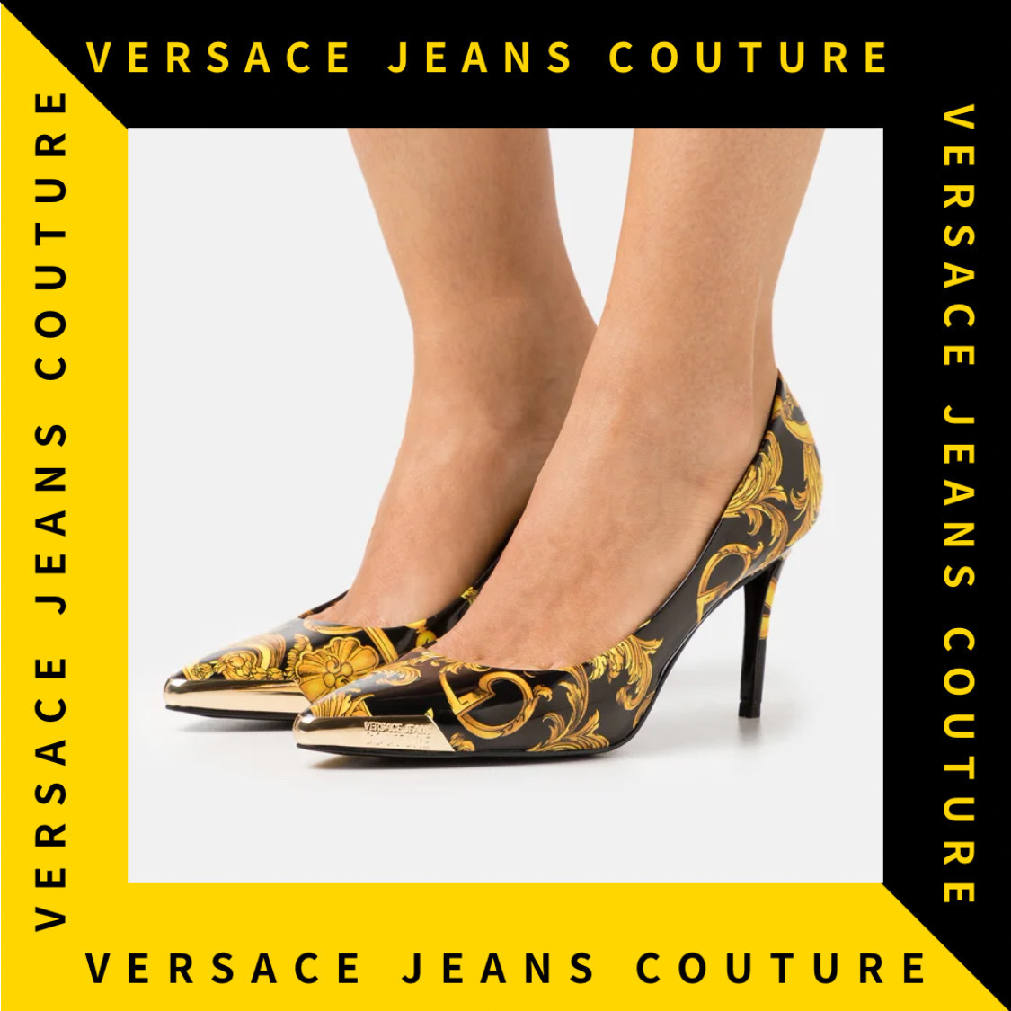 【Versace Jeans Couture】バロック柄 クラシック パンプス パンプス 【Versace Jeans Couture】バロック柄 クラシック パンプス パンプス