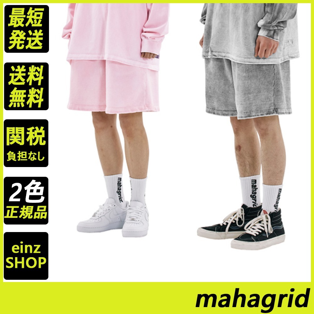 【mahagrid】THIRD LOGO SPRAYED SWEAT SHORT