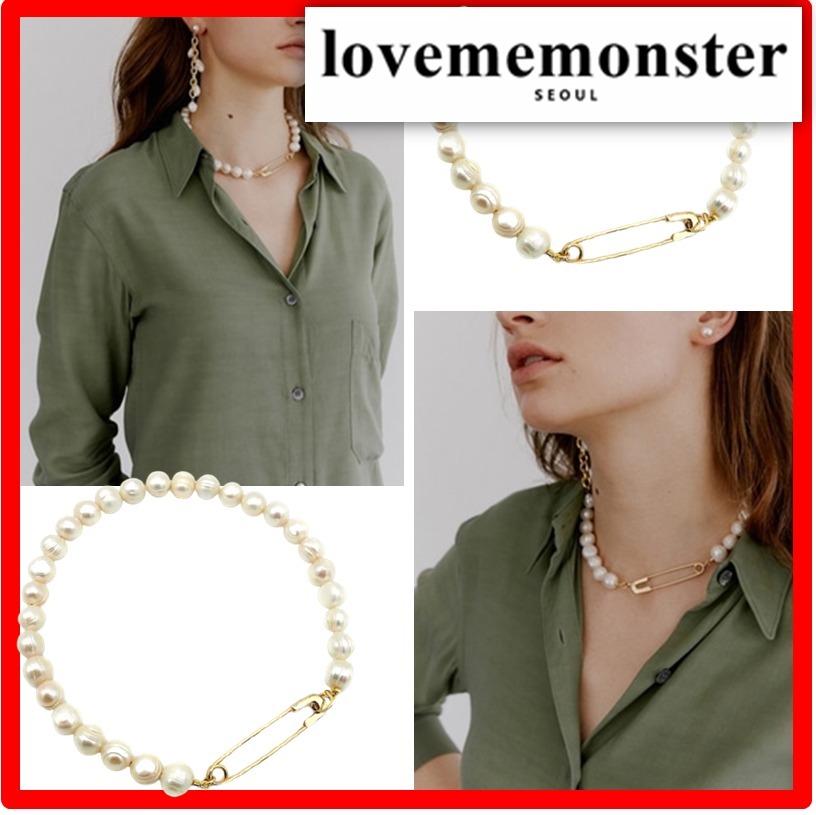 ☆韓国の人気☆【LOVE ME MONSTER】☆Clip & Pearl Necklac.e☆