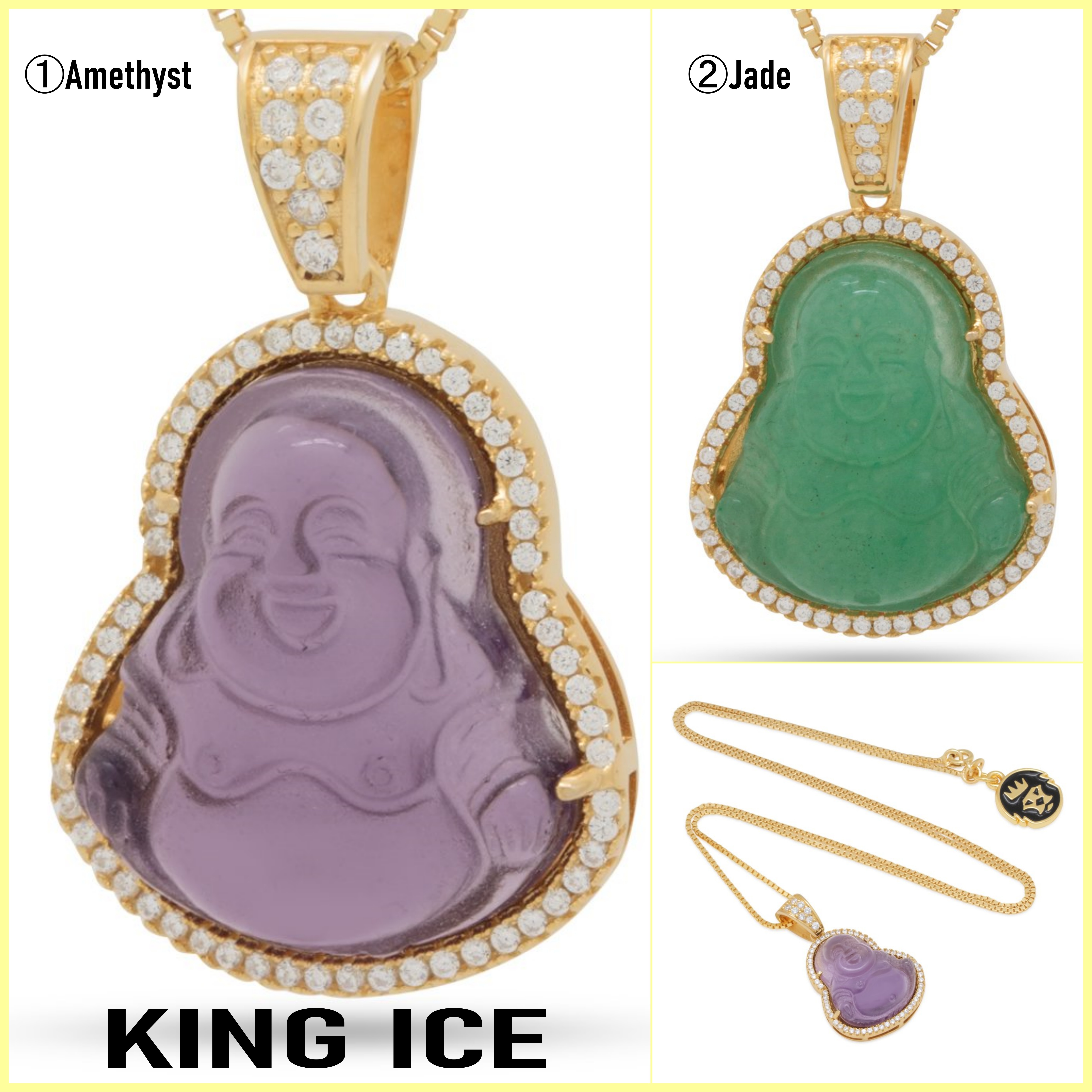 送税込【King Ice】STERLING SILVER CONTENT BUDDHA NECKLACE ☆