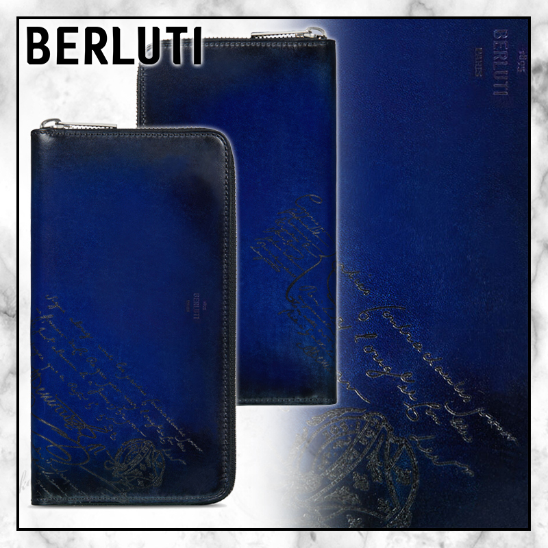 ◆Berluti 21SS 最新◆Itauba スクリットスワイプ ジップ長財布