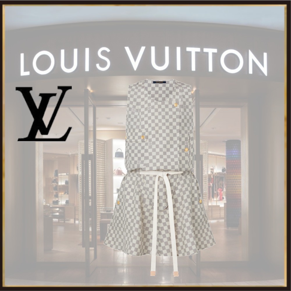 ワンサイズ21年新作入荷新作 人気 Louis Vuitton ダミエウエストスリーブレスドレス ワンピース オールインワン ワンピース オールインワンワンサイズ 231 279 Kunichang Com