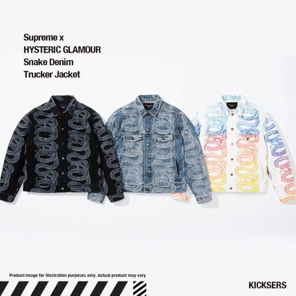 Supreme More Jackets Unisex Denim Street Style Collaboration Logo Skater Style