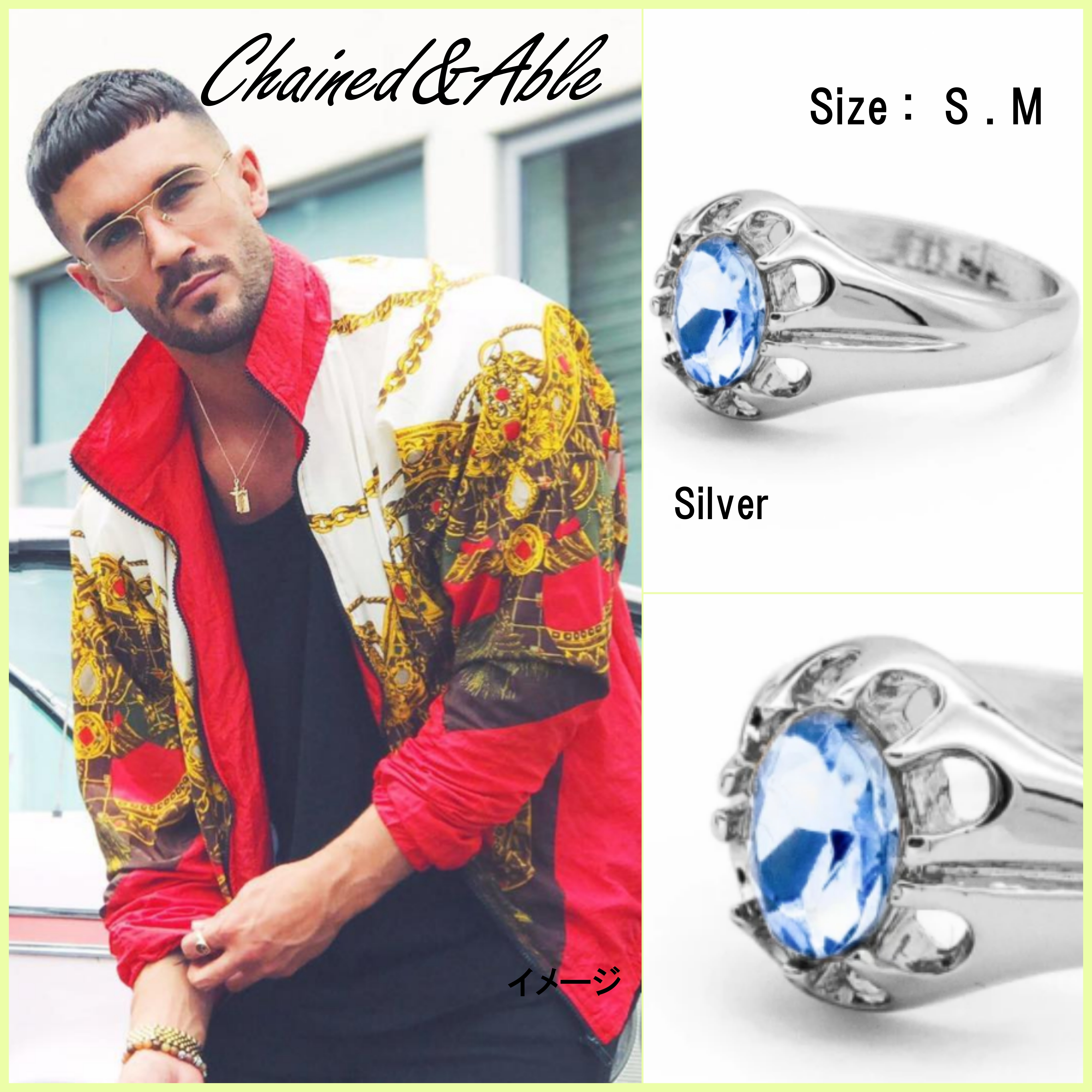 送料関税込【Chained&Able】BLUE STONE BAND リング☆国内発送♪ 指輪・リング 送料関税込【Chained&Able】BLUE STONE BAND リング☆国内発送♪ 指輪・リング
