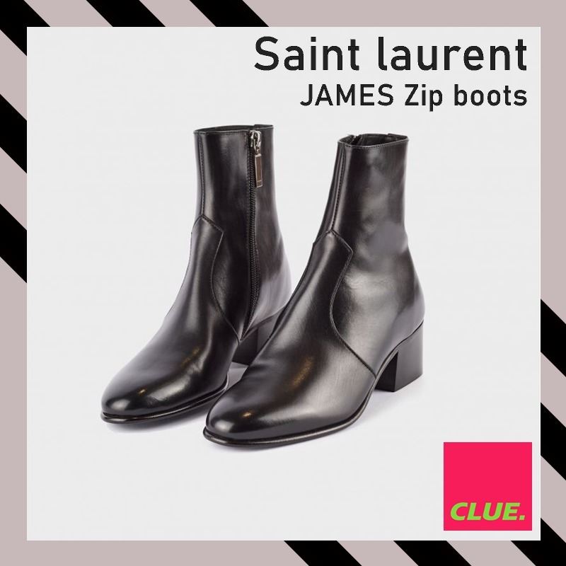 【公式ショップ】 SAINT LAURENT★サンローラン JAMES ジップ ショートブーツ ショートブーツ・ブーティ 【公式ショップ】 SAINT LAURENT★サンローラン JAMES ジップ ショートブーツ ショートブーツ・ブーティ
