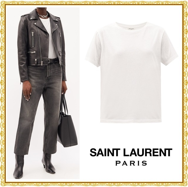 定番の冬ギフト 【関税送料込】Saint Laurent コットンTシャツ ホワイト Tシャツ・カットソー 定番の冬ギフト 【関税送料込】Saint Laurent コットンTシャツ ホワイト Tシャツ・カットソー