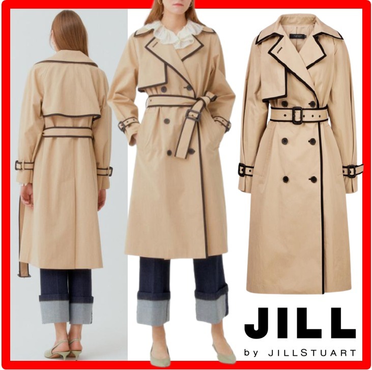 ☆人気☆JILLSTUART☆ベージュトレンチコート☆おしゃれデザイン