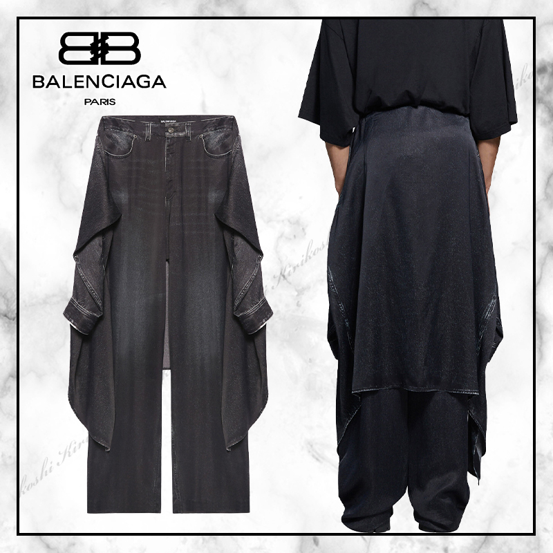 ◆BALENCIAGA 21SS 最新◆TROMPE-L'CEIL ノテッドパンツ◆Gray◆