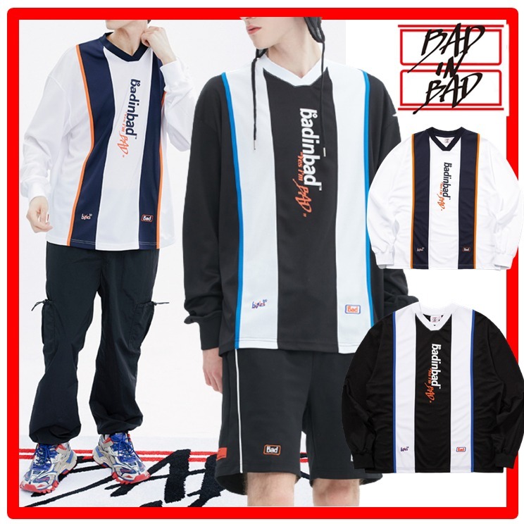 ★人気★【BADINBAD】★STRIPE FOOTBALL JERSE.Y★Tシャツ★