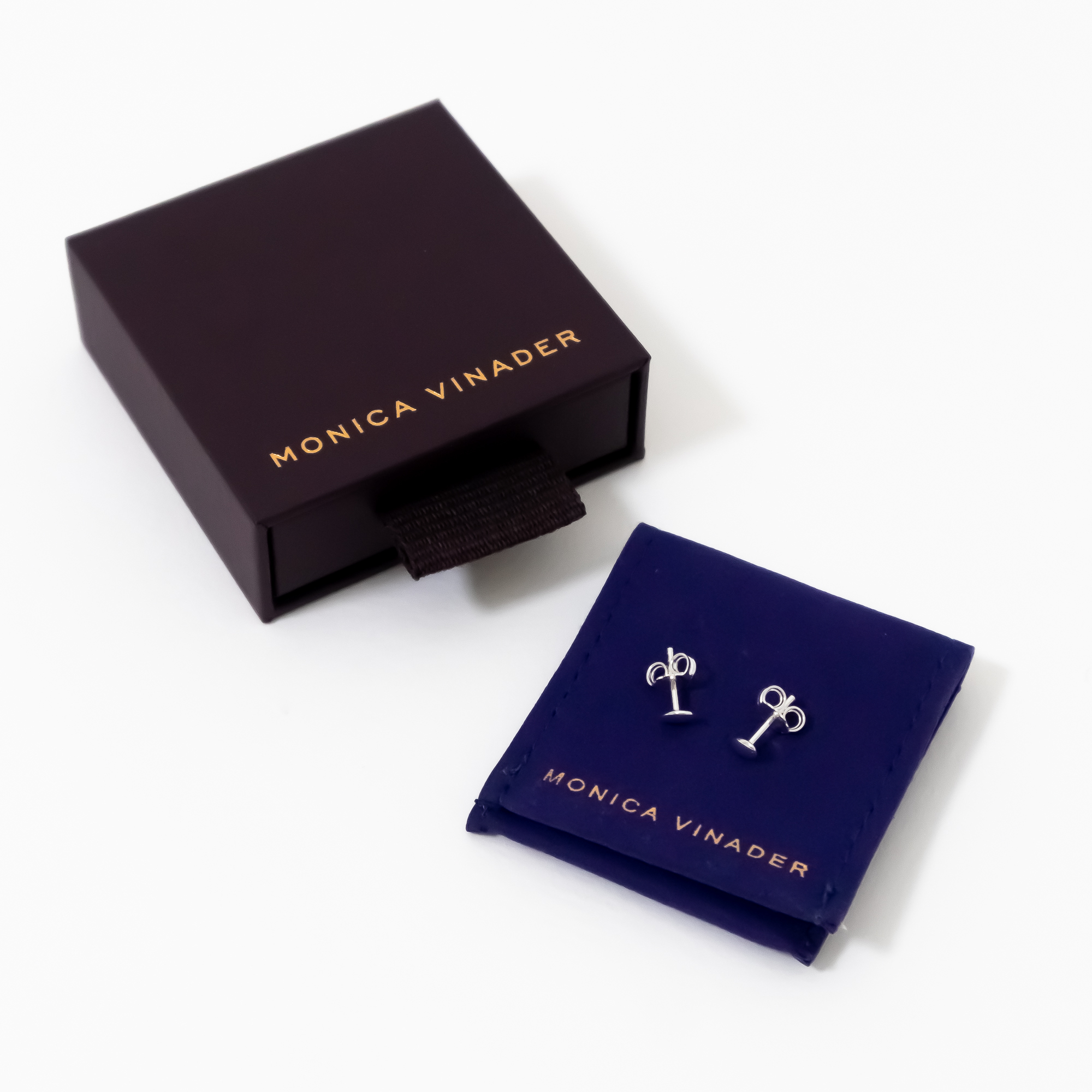 【MONICA VINADER】シルバー Nura スタッドピアス