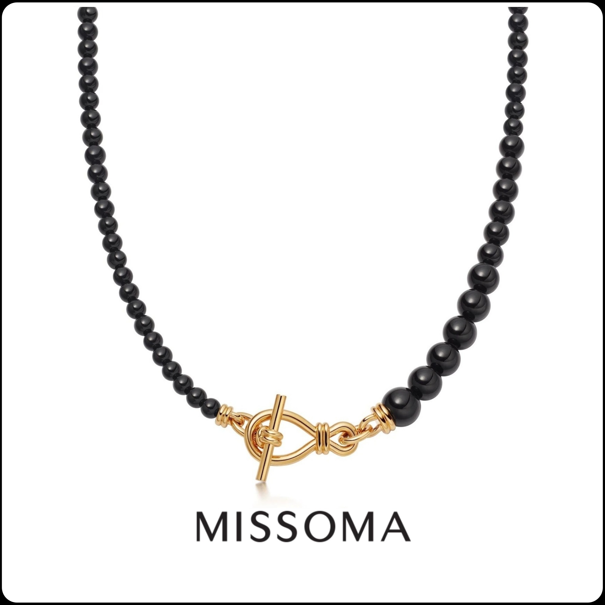 MISSOMA】18Kゴールドプレート ブラックオニキス ネックレス MISSOMA】18Kゴールドプレート ブラックオニキス ネックレス