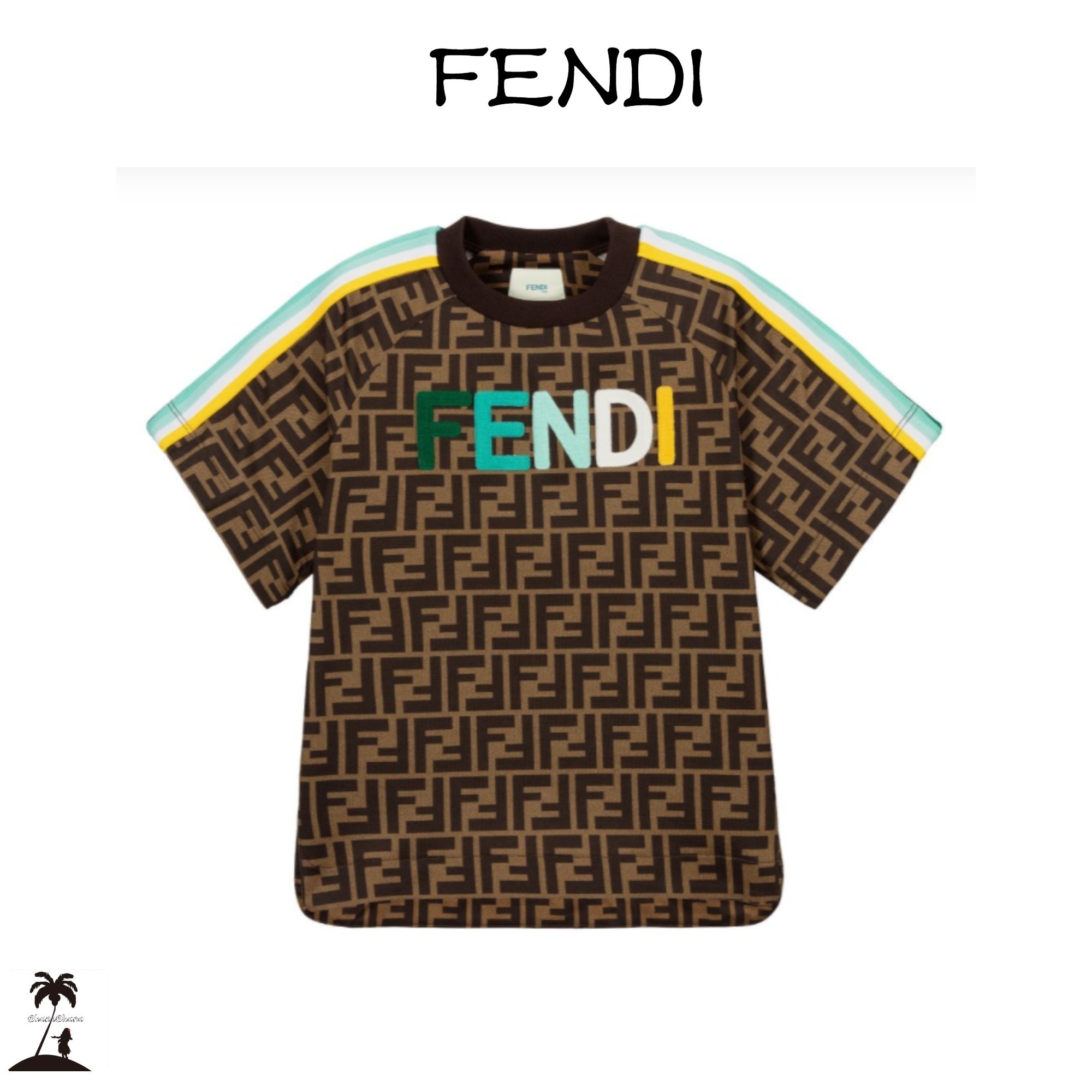 定番のお歳暮 ★FENDI★Boys FFロゴTシャツ/Brown 大人もOK♡ Girls & キッズ用トップス 定番のお歳暮 ★FENDI★Boys FFロゴTシャツ/Brown 大人もOK♡ Girls & キッズ用トップス