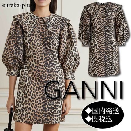 レオパード ブラウン(茶色)系 Ganni x ワンピース・オールインワン レオパード ブラウン(茶色)系 Ganni x ワンピース・オールインワン