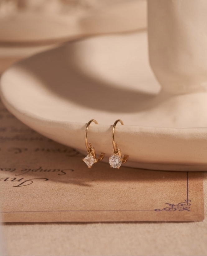 Wing bling☆[14K Gold] Rania ワンタッチリングピアス_2種類 Wing bling☆[14K Gold] Rania ワンタッチリングピアス_2種類