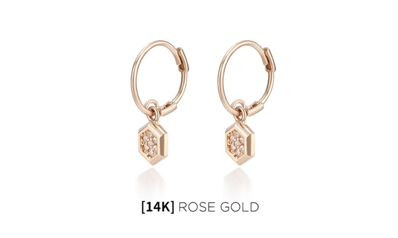 Wing bling☆[14K Gold] Eldora ワンタッチリングピアス Wing bling☆[14K Gold] Eldora ワンタッチリングピアス