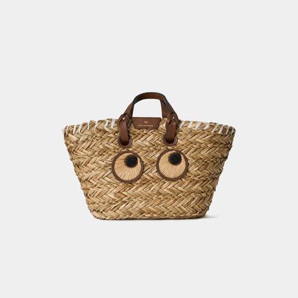 Anya Hindmarch Straw Bags A4 Plain Logo Straw Bags 2