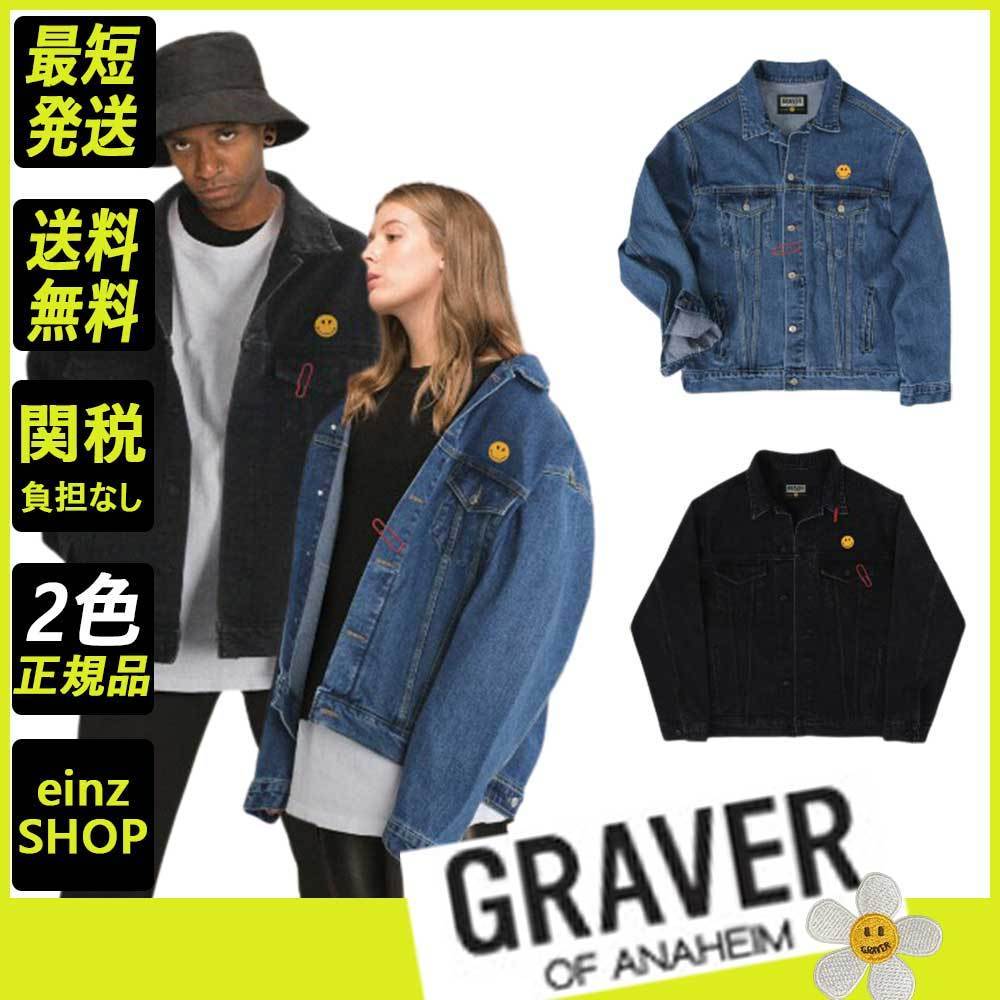 【GRAVER】Small Dot Smile Clip Denim Jacket