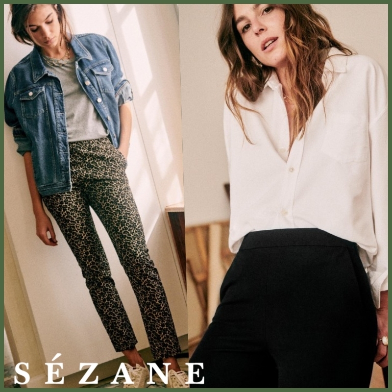 フランス発 ☆ セザンヌ SEZANE ☆ スリム クロップド丈パンツ パンツ フランス発 ☆ セザンヌ SEZANE ☆ スリム クロップド丈パンツ パンツ