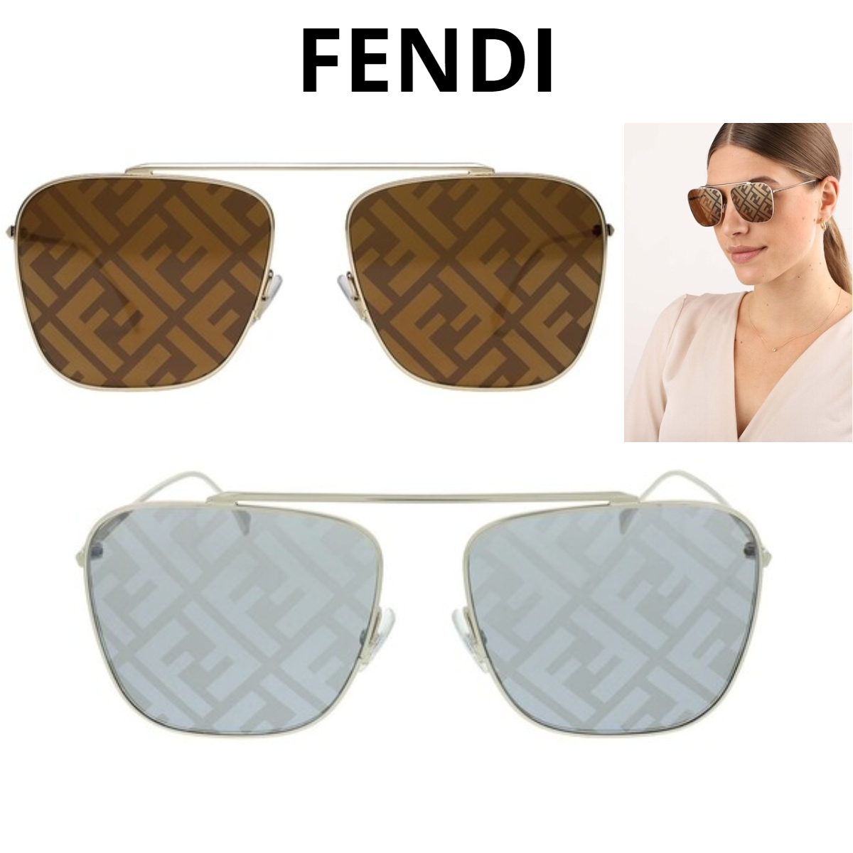 関送込＊FENDI＊FF0406/S  ロゴレンズ  サングラス