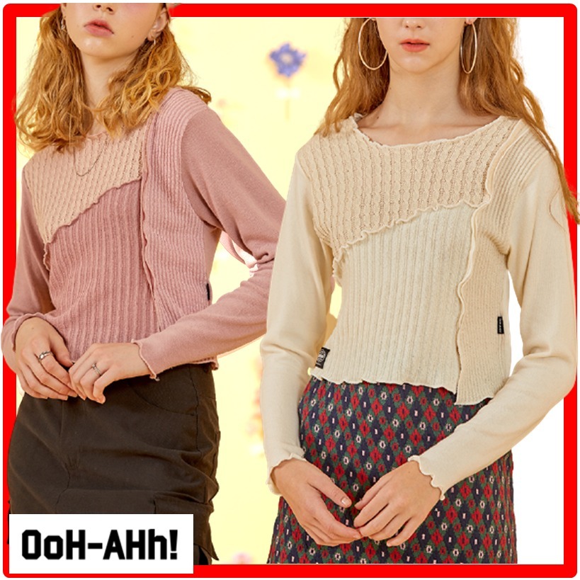 ☆人気☆OoH AHh☆FABRIC MIX T-SHIR.T☆Tシャツ☆