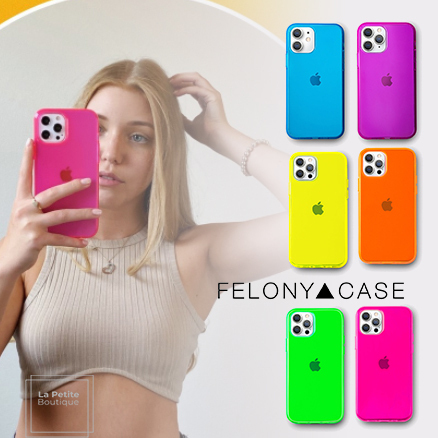 【FELONY▲CASE】蛍光ネオン☆クリスタルクリアiPhoneケース