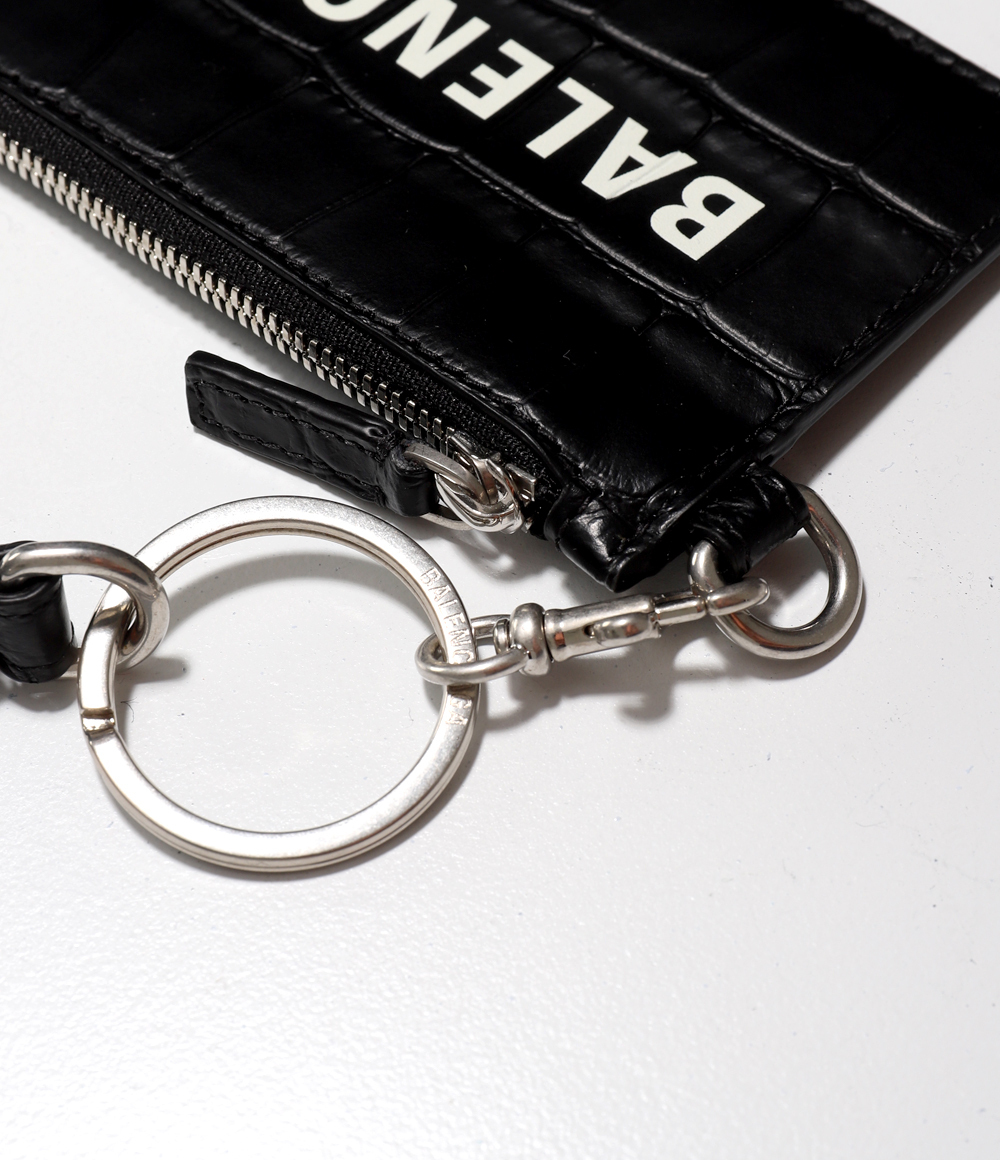 BALENCIAGA クロコ エンボス カードケース付きキーリング (BALENCIAGA ...