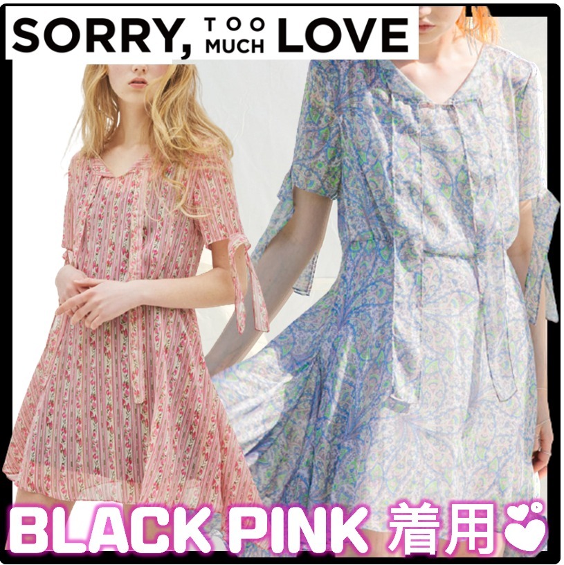 BLACKPINK着用★Sorry Too Much Love★Side Ruffle String Dress