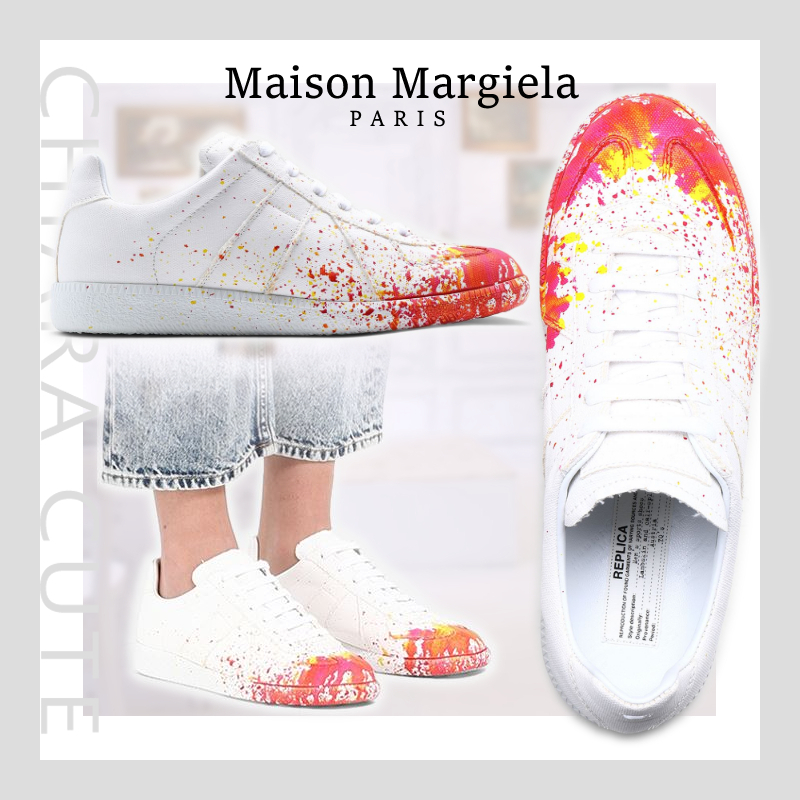 【21SS NEW】Maison Margiela_women /paint dropスニーカー/白系 スニーカー 【21SS NEW】Maison Margiela_women /paint dropスニーカー/白系 スニーカー