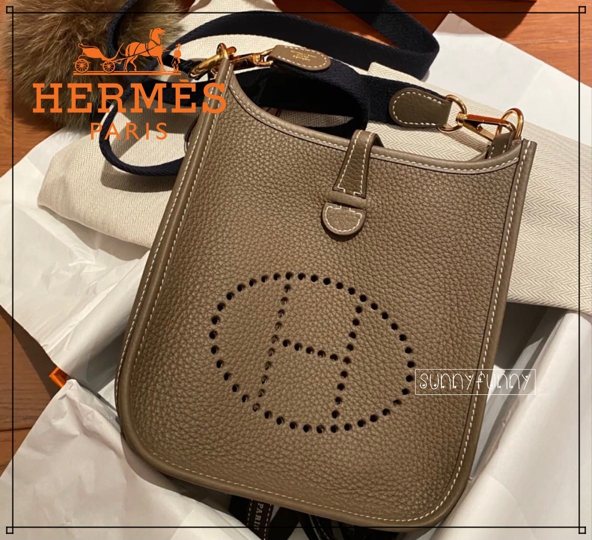 《入手困難★》HERMES エヴリン16 エトゥープ