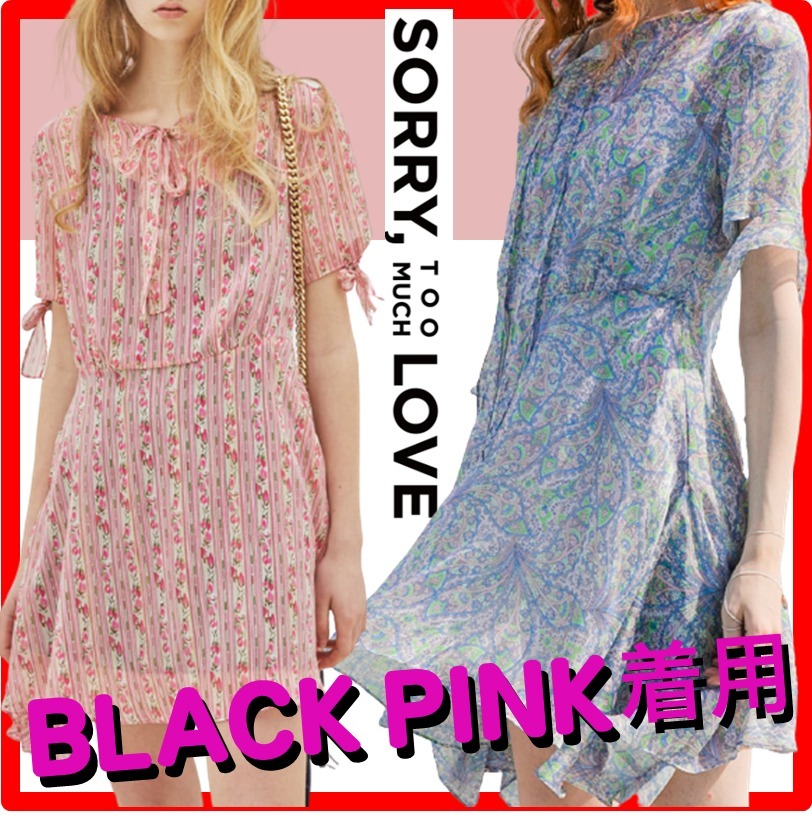 BLACKPINK着用 Sorry Too Much Love☆Side Ruffle String Dres.s