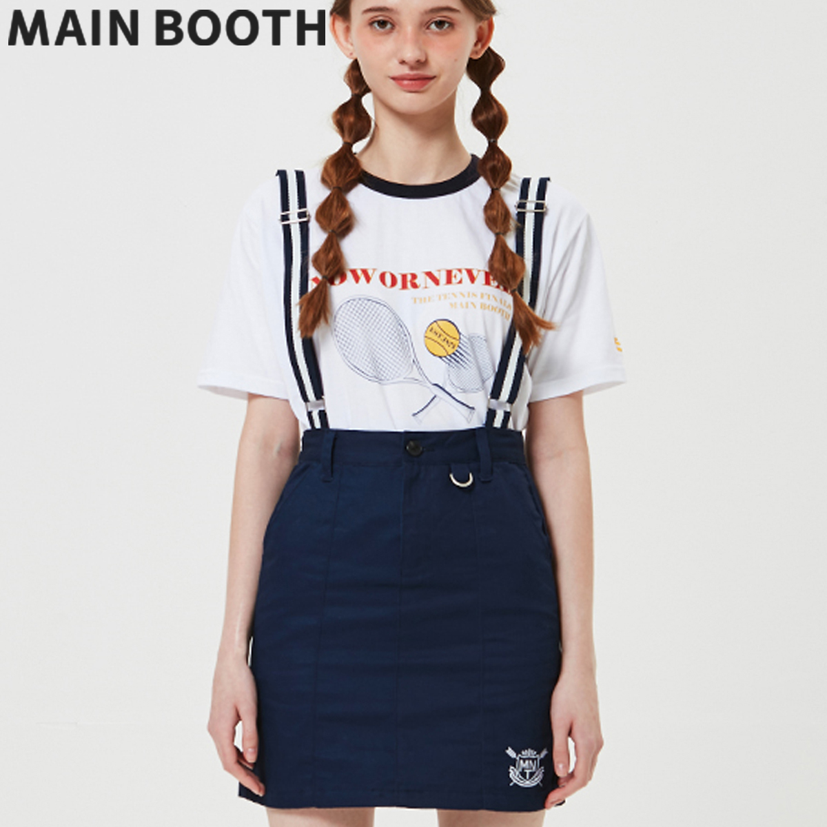 ★MAINBOOTH★University Skirt(NAVY)★正規品/韓国直送料込
