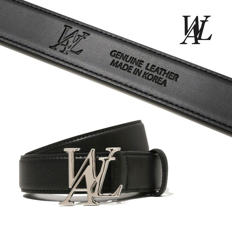 ★WOOALONG★ Signature Logo Leather Belt ウアロン ベルト