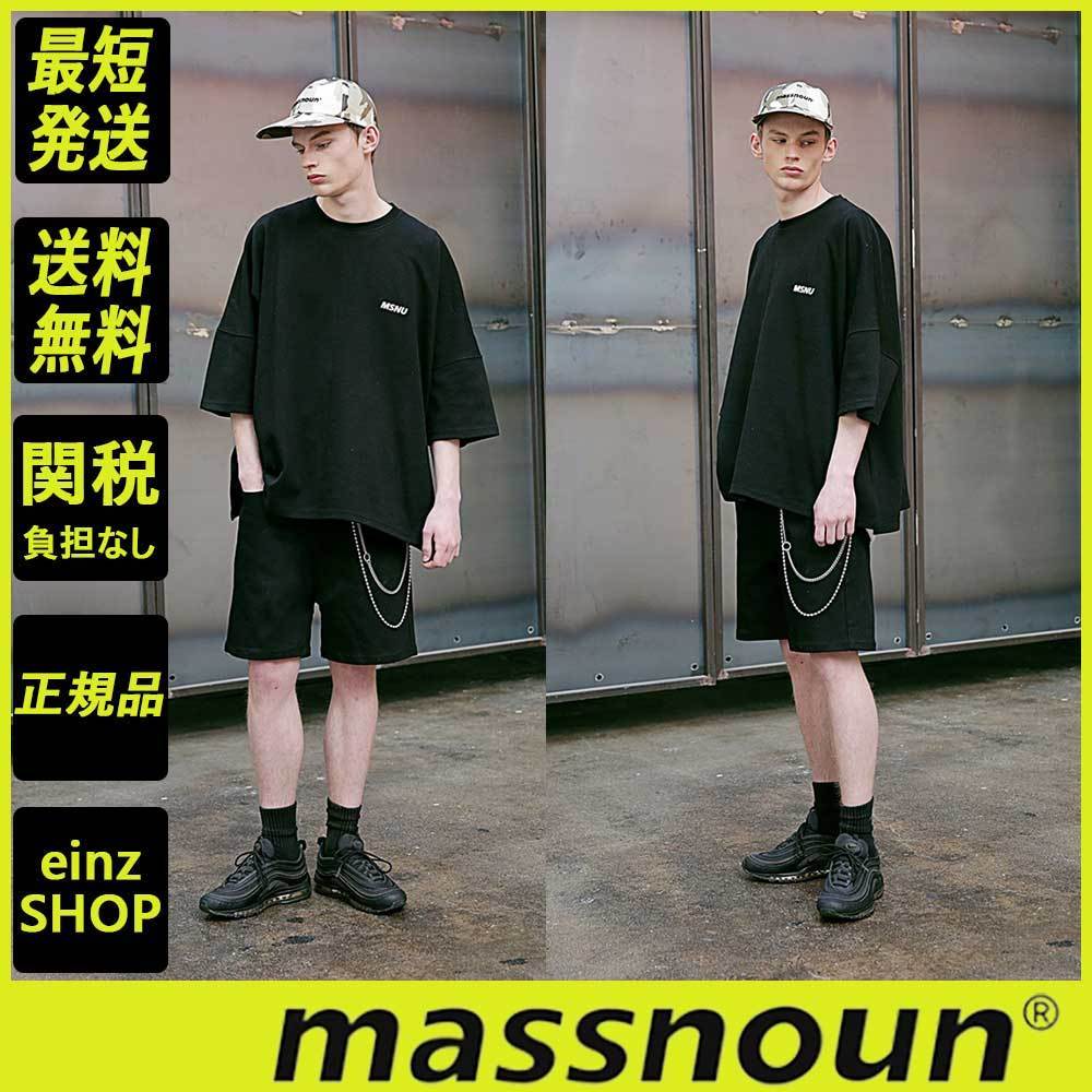 【massnoun】NOR WIDE BLACK DENIM SHORT PANTS