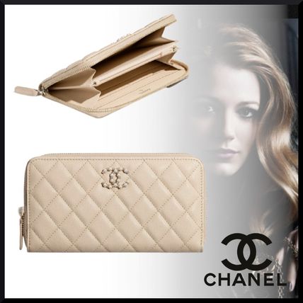 CHANEL 長財布 定番人気【CHANEL】ロングジップウォレット長財布 ベージュ