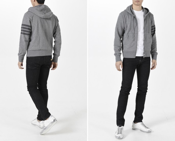 THOM BROWNE パーカー・フーディ THOM BROWNE 21SS 4ラインアームバンド ジップアップ パーカー(5)