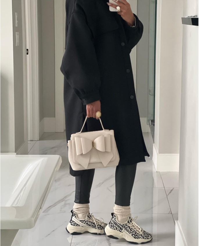 Steve Madden】人気ホワイトレオパード 脚長スニーカーMAXIMA
