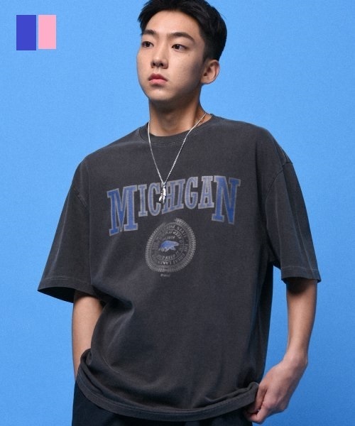 ★人気★MICHIGAN WOLVERIN PIGMENT OVER FIT TEE/全3色/TRAVEL
