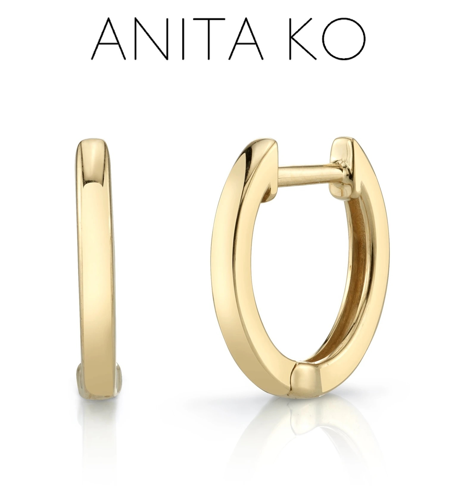 国内発| ANITA KO Huggies 18K Yellow Gold フープピアス