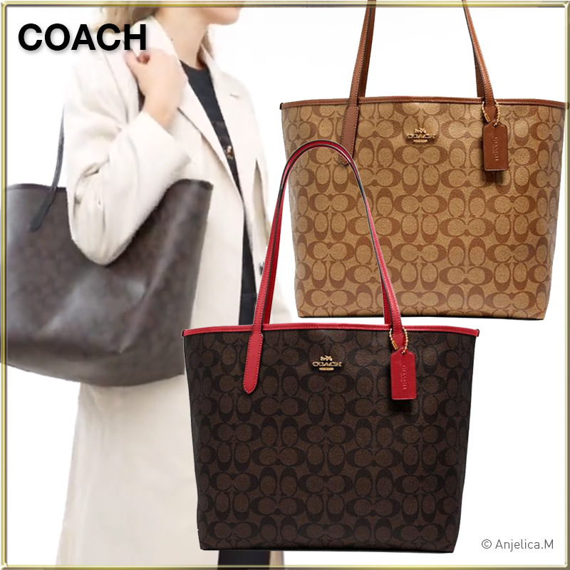 すぐ完売のロングセラー★COACH City Tote In Signature Canvas